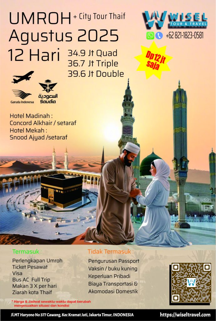 Umroh Agt 12 hari plus Thaif 2025 rdc